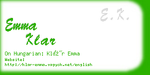 emma klar business card